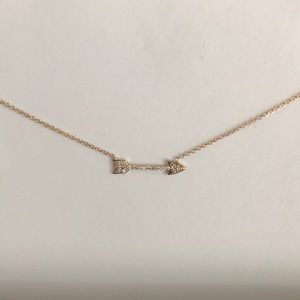 14k natural diamonds arrow necklace